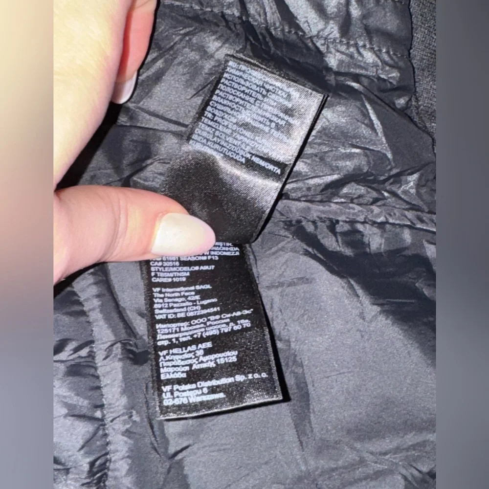 The North Face Zip Up Vest Stand Up Collar Wool Blend Black/Grey Size Large